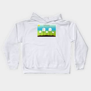 White flower of Spring Kids Hoodie